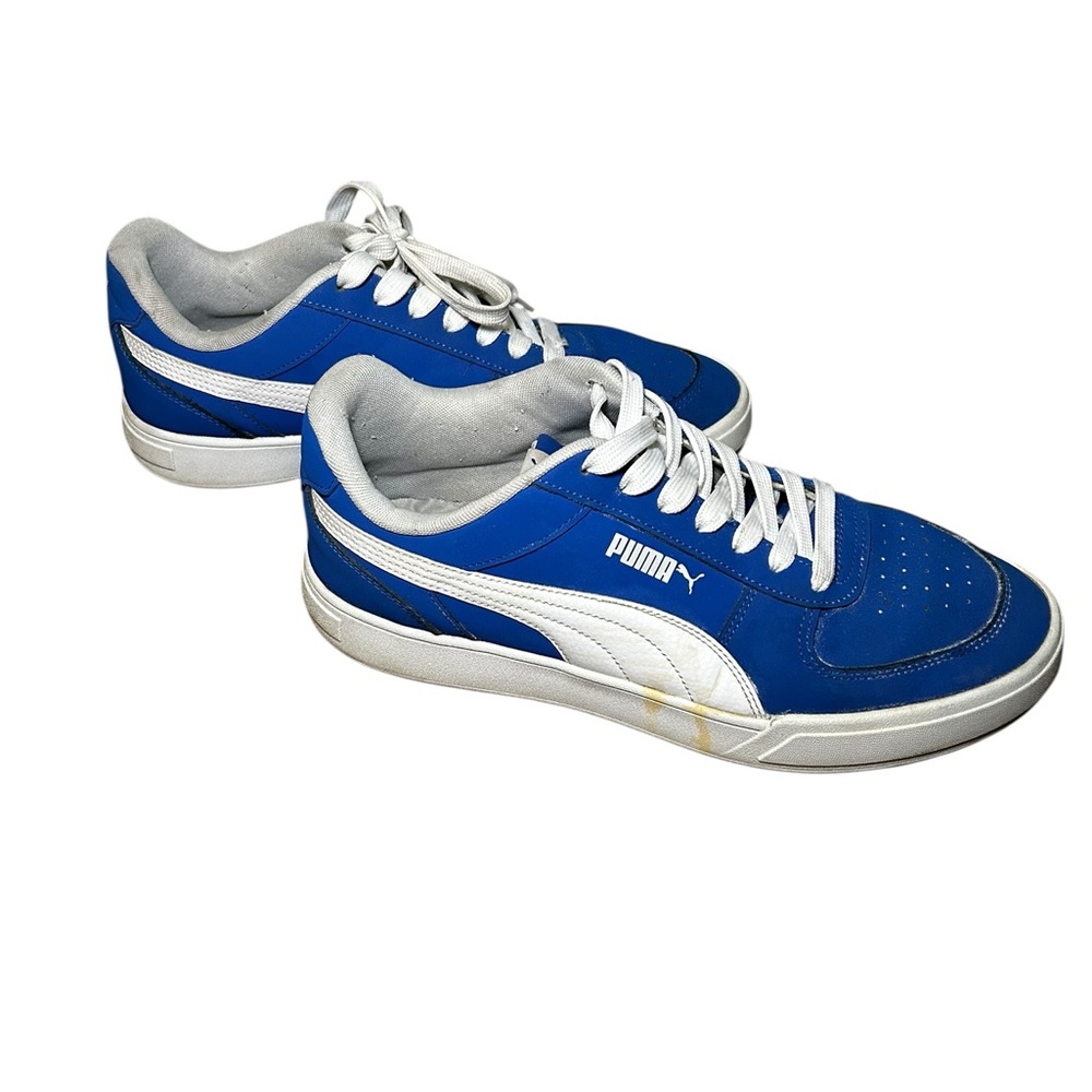 Puma Lace Up Royal Blue and White Athletic Shoes